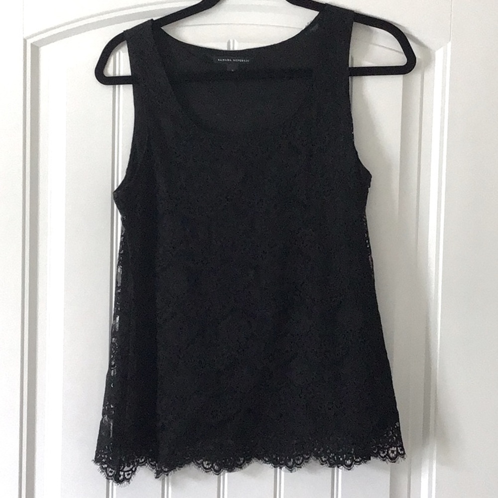 Banana Republic black lace top
